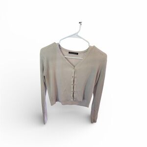 Brandy Melville Ribbed Button-Front Cardigan - Light Pink